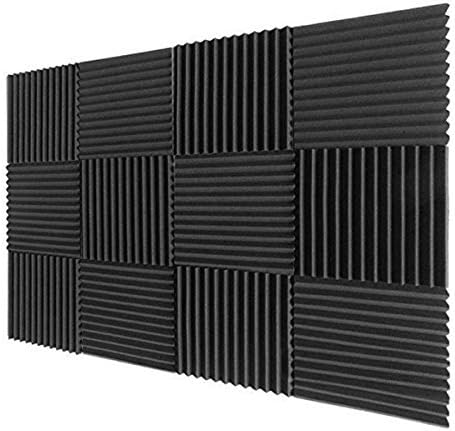 12 Pack- Acoustic Panels foam Engineering Sponge Wedges Soundproofing Panels 1inch x 12 inch x 12inch