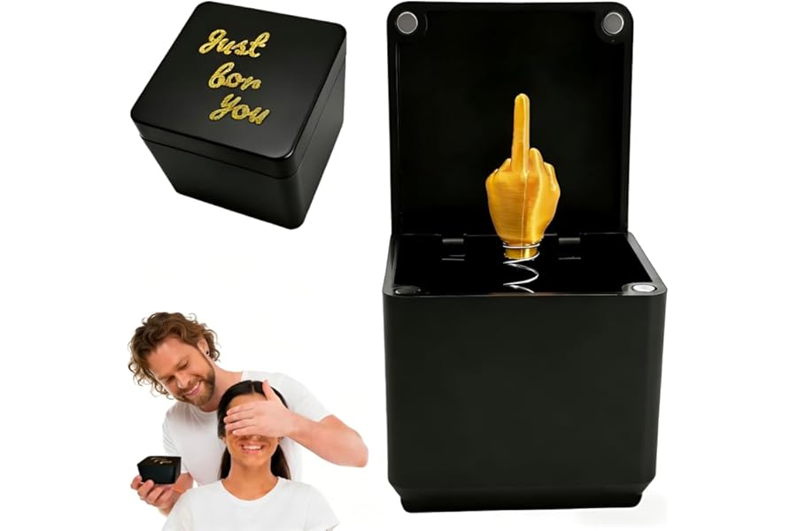 Zeeorymn Middle Finger in a Box,Funny Middle Finger Gift Box for Men & Women,Perfect Secret Santa Gifts for Office Desk & Home Decor
