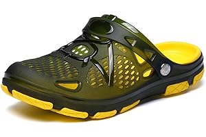 HAFIOT Herren Clogs Sommer Hausschuhe rutschfest Pantoletten Gartenschuhe Badeschuhe Strand Aqua Slippers