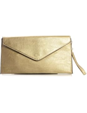 BHBS Damen Künstliche Party Hochzeit Umschlag Kupplung Ledertasche mit langen Schulter Gurt 30.5 x 17 cm (B x H)