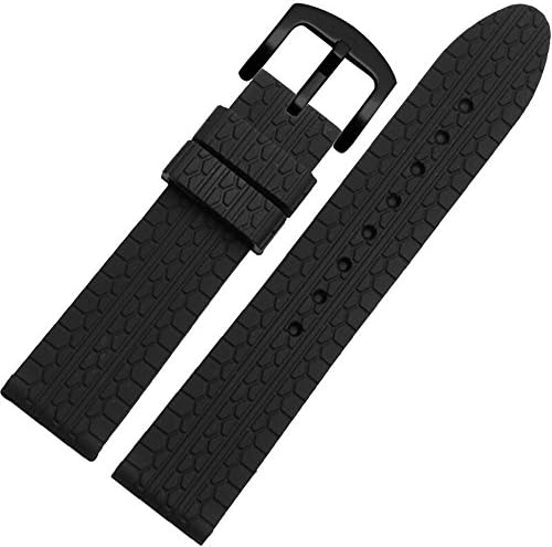 NESUN Casual Silicone Watch Band Suitable For Breitling/Timex/Chopard Men's Watch 22mm (22, BBlack)