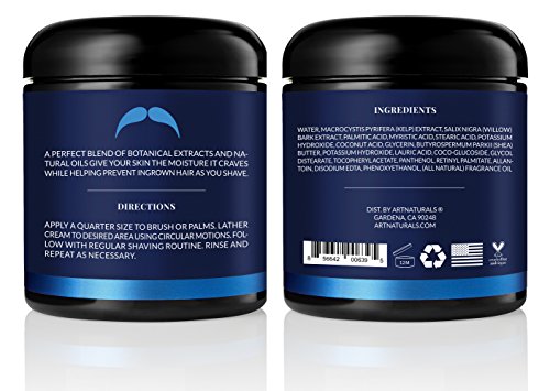 ArtNaturals Men’s Natural Shaving Cream - (8 Fl Oz / 236ml) - Natural, Hydrating and Soothing - Great for Sensitive Skin… - Image 2