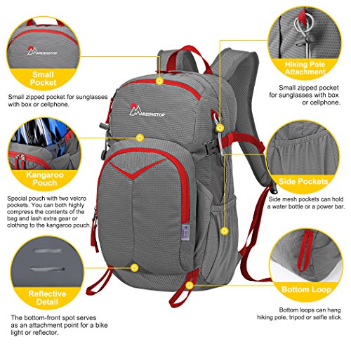 Mardingtop 20L Unisex Fahrrad Rücksack für Radsport/Camping/Wandern/Reisen, 44X25.5X14cm - 3