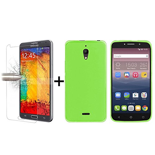 TBOC Pack  Funda de Gel TPU Verde   Protector Pantalla Vidrio Templado para Alcatel Pixi 4  6  3G  6 0 Pulgadas   Funda de Silicona Ultrafina y Flexible  Protector de pantalla Resistente a Golpes  Ca  das y Ara  azos   No es compatible con el modelo 4G 