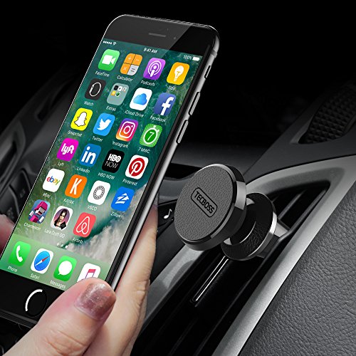 Tecboss Supporto Magnetico Auto Universale 360 Gradi di Rotazione Supporto Auto Smartphone per iPhone 8 Plus 8 7 6 6S 5 5S, iPod Touch, Samsung Galaxy, LG, Nexus, HTC, Huawei, Sony e GPS Dispositivi, Porta Telefono Universale