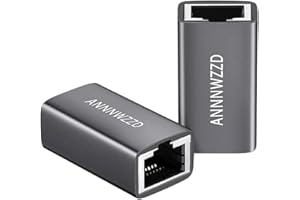 ANNNWZZD - Adattatore di rete RJ45, connettore di rete RJ45, prolunga da femmina a femmina, Cat5, Cat5e, Cat6, Cat7, colore: grigio, confezione da 2 pezzi