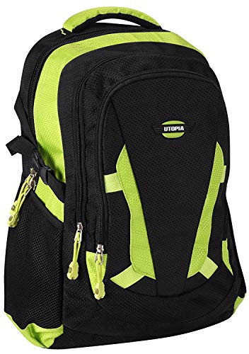 Preisvergleich Produktbild Schulrucksack mit Laptopfach - Leichtes wasserabweisendes Design - Wasserflaschenfach - 17 Zoll - Grün - von Utopia Home