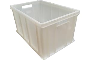 Giganplast Cassetta polietilene Uso Alimentare Service 60x40cm sovrapponibile Professionale Pizza Impasto Pane Pasta (60x40cm h.32cm)