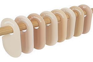 3 Sprouts Baby Wardrobe Dividers Set of 8 - Hanger Closet Divider, Baby Clothes Organiser - Nursery Organization for Baby Clothing by Size or Age from Infant to Toddler Boy & Girl - Neutral