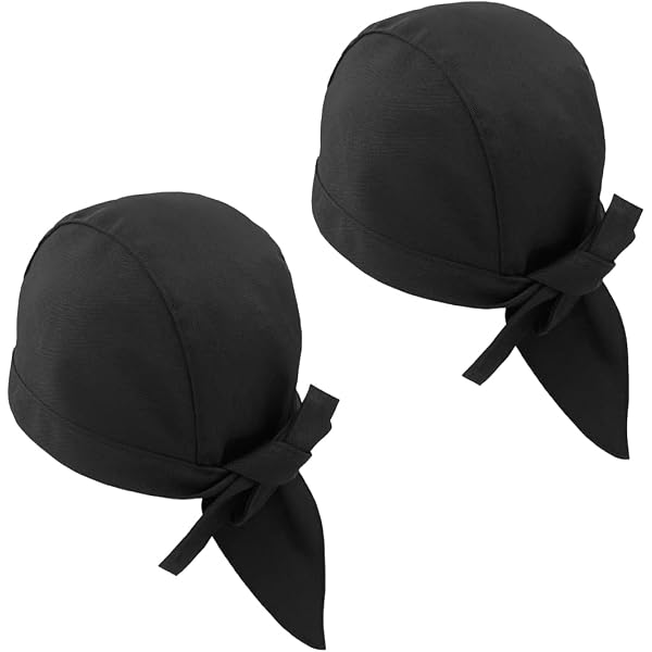 Produktbild von 4er-Set Kochmützen Aus Polyester - Schwarz, Verstellbar (58-62 Cm), Atmungsaktiv, Für Profi- & Haushaltsküchen