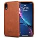 Produktbild JISONCASE Handytasche für iPhone XR Ultra Slim Schutzhülle Verstärkter Kamera und Buttonschutz, Ultradünn Hülle aus Weiche Echtleder Case Cover - Braun - JS-IXR-01A20