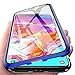 Produktbild Yichxu Samsung A70 Hülle Magnet, Magnetische Adsorption Handyhülle für Samsung Galaxy A70, Einteiliges 360 Grad Gehärtetes Glas Schutzhülle Ultra Dünn Panzerglas Durchsichtige Cover, Schwarz+Blau