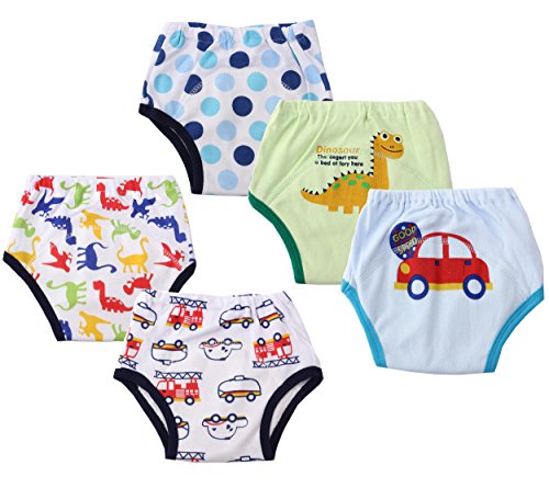 Dimore Baby Toddler 5 Pack Assortment Cotton Training Pants (Medium, Boy)
