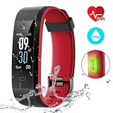 Pulsera Actividad, CHEREEKI Fitness Tracker IP68 Impermeable Monitor de...