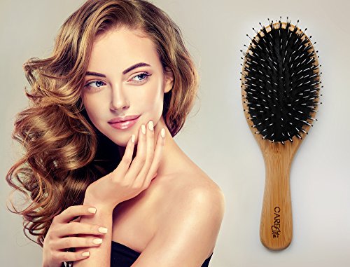 Haarbürste mit Wildschweinborsten ✮ Haarbürste aus natürlichem Bambus-Holz für kräftige und natürlich-schöne Haare für Frauen, Männer und Kinder ✮ Beste Holz-Haarbürste mit Misch-Borsten für Kopf-Massage ohne Ziepen ✮ Haarbürste mit Wildschweinborsten zum Entwirren und zur schonenden Haar-Pflege - 8