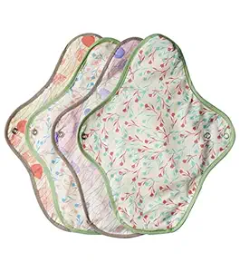 Rebelle (Pack of 8) Reusable Cotton Cloth Sanitary Pad | White, Extra Large - 340mm | for panties size 100cms and above