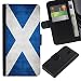 Produktbild EuroCase - Samsung Galaxy S4 IV I9500 - Scotland Grunge Flag - PU Leder Schlank Case Cover Schwarz Kunststoff Case Cover Shell Rüstung Hülle