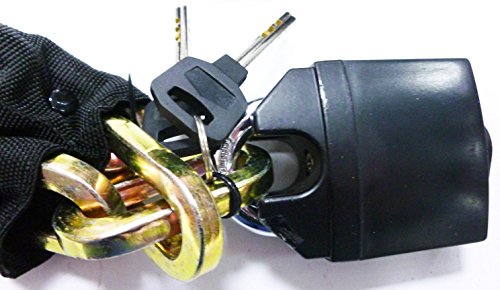 MOTOR CYCLE BIKE CHEAP HEAVY DUTY GRID STEEL CHAIN SHACKLE PAD LOCK 180CM AND RS ATOM GROUND ANCHOR