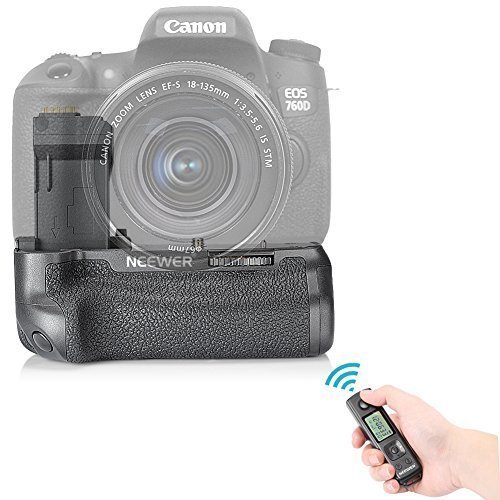 Neewer® NW-760D Pro Empuñadura de batería repuestos para BG-18 con pantalla LCD incorporada 2.4 G control remoto inalámbrico para Canon EOS 750d/T6i,...