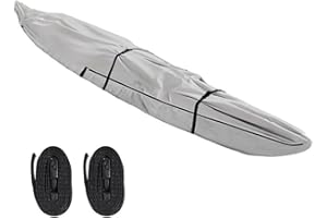 HpLive for KAYAK Cover 420D Oxford Waterproof UV for PROTECTION Full Cover for Canoe Boat for KAYAK with Storage Bag, Grey (10 ft)