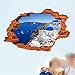 Produktbild Stazsx Moderne kreative Wandtattoos & Wandbilder Zimmer Schlafzimmer sofa Hintergrund wand Dekoration Wohnzimmer Sticker fashion kreative Wand Aufkleber Landschaft fake Windows Wand Aufkleber, 3D-Liebhaber liebe Sea Wall Sticker