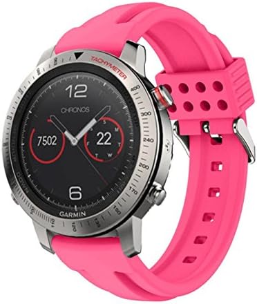 Replacement Silicone Soft Band Strap For Garmin Fenix Chronos GPS Watch (Pink)