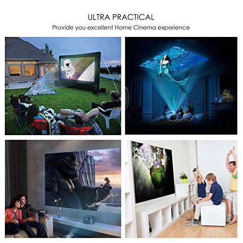 1080P Full HD Projektor, SEGURO Mini Beamer 1500 Lumens LED LCD Heimkino Unterstützt USB / VGA / SD / HDMI / AV Multimedia Video Projektor für TV Box, Laptop, PC, Party Unterhaltung mit HDMI Kabel - 8