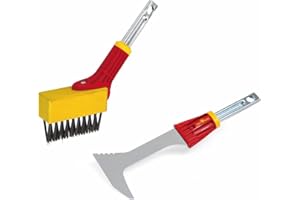 ‎WOLF GARTEN WOLF-Garten 71BAH003650 Fugenbürste/Fugenkratzer Set mit Holz-Stiel, FB-M/FK-M/ZM140, P767, Neu2018