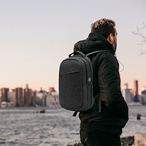 Wasserdicht Rucksack mit USB-aansluiting -Evershop Universal 15 6 Zoll Laptoptasche Diebstahlsicherung kratzfester Slim Backpack f  r Business School 
