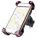 Produktbild Fahrrad Handyhalterung,NuoYo Universal Anti-Ausscheidung Handy Halterung Halter Motorrad-Fahrrad-MTB Fahrrad-Lenkstange-Einfassungs-Halter für Handy iPhone6S 6Plus iPhone7/7Plus SE 5S 5C GPS,Rosa