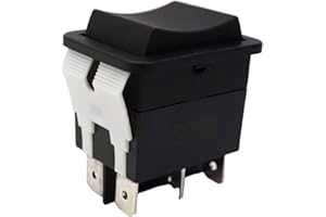 YOWFOND Interruttore a bilanciere a 6 poli HY12-9-3 interruttore a pulsante 125/250 V 20 A/2 CV per apparecchi elettrici e utensili elettrici industriali