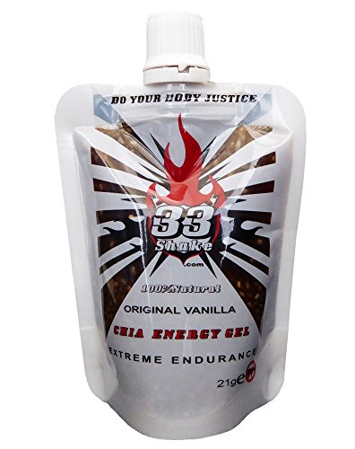 Powerful delicious energy gel | 33Shake Chia Energy Gel 10-pack | Strong, stable energy with great taste | 100% natural
