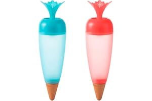 Durdiiy 2 pièces Globes d'arrosage, arrosage goutte à goutte, Forme de carotte, distributeur eau plante, Automatique Boule d'irrigation, Système d'abreuvoir Automatique pour Arrosage Plante Interieur