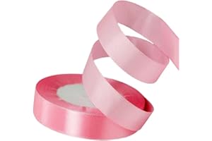 XEANCO 20mm Satin Ribbon 22 Meter, Polyester Ribbon, Enhance Your Crafts & Celebrations, Best for Gift Wrapping, Decorations, Wedding Car Ribbon, Ribbons for Crafting (Pink)