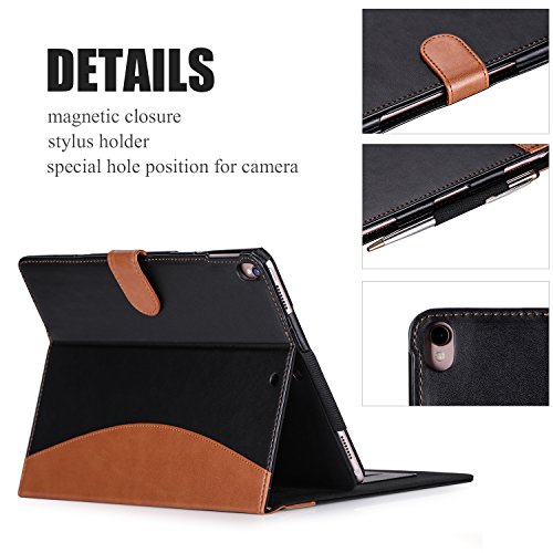 iPad Pro 10.5 Hülle, iPad Pro 10.5, Fyy® [Super Funktionsserien] Hochwertige Kunstleder Hülle mit Halterungen für Karten, Notizen für Apple iPad 10.5 Zoll (2017 ), Schwarz+Braun (mit automatischer Schlaf/ Weck-Funktion) - 6