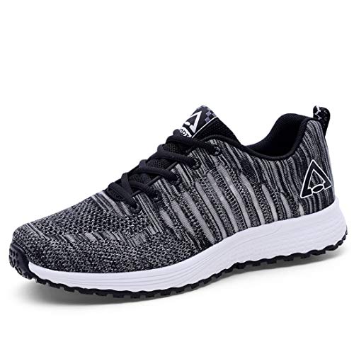 Zapatillas De Running Ligeras para Hombres Zapatillas De Flyknit Activas para Verano Senderismo Deportivo Casual Deportes Al Aire Libre Negro 265mm:43 EU