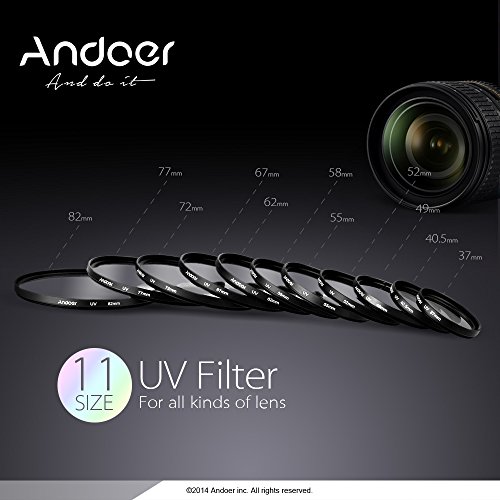 Andoer Lentille Filtre UV 67 mm UV filtre protecteur UV Ultra-Violet pour Appareil Photo Canon Nikon DSLR