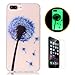 Produktbild CaseHome Compatible with Case iPhone 7 Plus/iPhone 8 Plus 5.5'' Hülle Leuchtende Silikone Etui Handy Hülle Transparente Stoßstange TPU Gummi Stoßfest Schutz Back Case -Blauer Löwenzahn