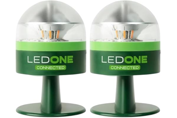 LEDONE Connected - Baliza V16 Homologada DGT con Geolocalizador obligatoria para 2026 con SIM y Datos pagados hasta 2038. Luz emergencia Coche Homologado DGT. Luz V16 Homologada DGT (2 Pack)