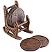 Produktbild SouvNear Untersetzer - Stuhl Retro Holzuntersetzer mit 6 Runden Tisch Untersetzern und Halter aus Holz, Weihnachten und Ferien Geschenke aus Indien