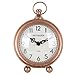 Produktbild NIKKY HOME Tischuhr mit Griff-Quarz-analoge Taschenuhr Vintage Design Schreibtisch und Regal für Wohnzimmer Badezimmer Dekoration Metall Red Copper