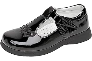 BOULEVARD Girls Touch Fastening T-bar Shoes Black