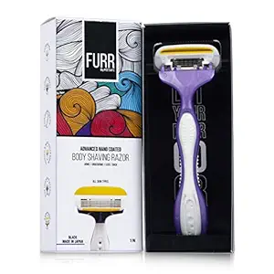 FURR by Pee Safe PEESAFE FURR By Pee Safe Body Shaving Razor For Painless Body Hair Removal With Aloe Vera Vitamin E Padding Precision Of 4 Japanese Blade Coated With Titanium NCAT, 1 count
