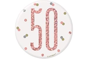 Unique-Number Badge | Glittery Rosegold | 1 Pc. Insignia del número 127.0 cm | Oro rosa brillante | 1 unidad, color, age 50 (84870)