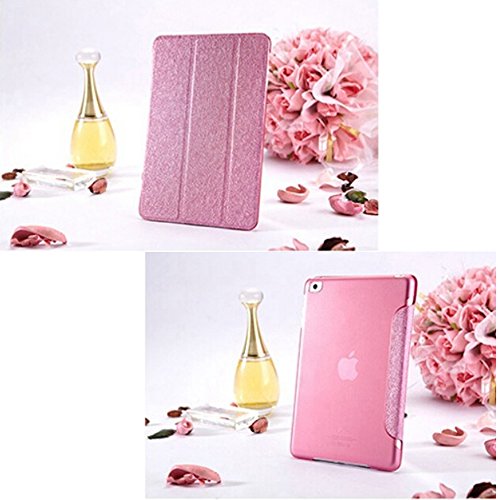 Ultra Dünn PU Leder Schutz Hülle für Apple iPad 6 / iPad Air 2 Tablet – Yihya Smart Cover Klappbar Ledertasche mit Auto Sleep / Wake Funktion Flip Case Schutzhülle + Displayschutzfolie + Stift – Rose - 6