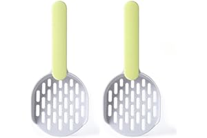 croselyu Pet Cat Litter Scoop Filter Cat Litter Cat Poop Cleaning Tool High-grade ABS Plastic Cat Litter Scoop Is Durable and Easy To Clean, 2 Pcs (Green)