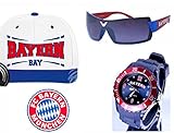 TV-24 1 x FC Bayern Bierdeckel+Bayern Armbanduhr + Bayern CAPI + Bayern Sonnenbrille Set1