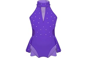 IEFIEL Maillot de Danza Ballet Clásica para Niña sin Manga Vestido de Patinaje Artístico Leotardo Gimnasia Rítmica Disfraz de Bailarina 5-16 Años