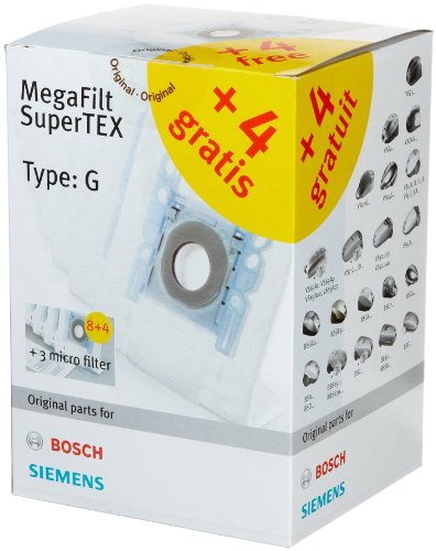 spécifications Bosch BBZ123FG 12 sacs d'aspirateur type G + 3 micro filtres (Import Allemagne)