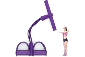 PORRASSO Corde de Tension Multifonctionnelle Sit-Up Bodybuilding Expander Bande de Résistance de Pédale Matériel D'entraînement élastique Pull Rope 4 Tubes Exerciseur Multifonction